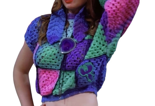 Granny Square Asymmetrical Sweater