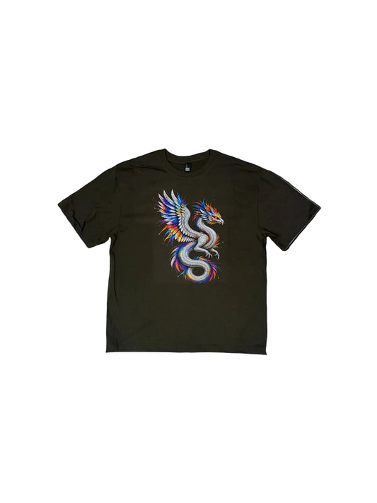 Celestial Serpent Men’s Heavyweight Oversized Graphic T-Shirt