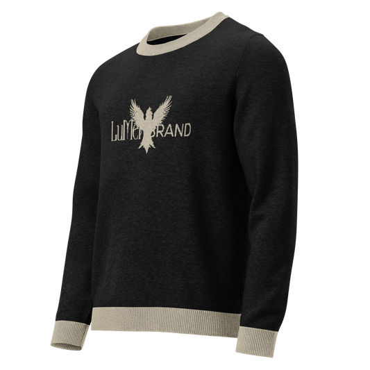 Classic Fit Knitted Crew Neck Sweater – LuMen Brand Logo