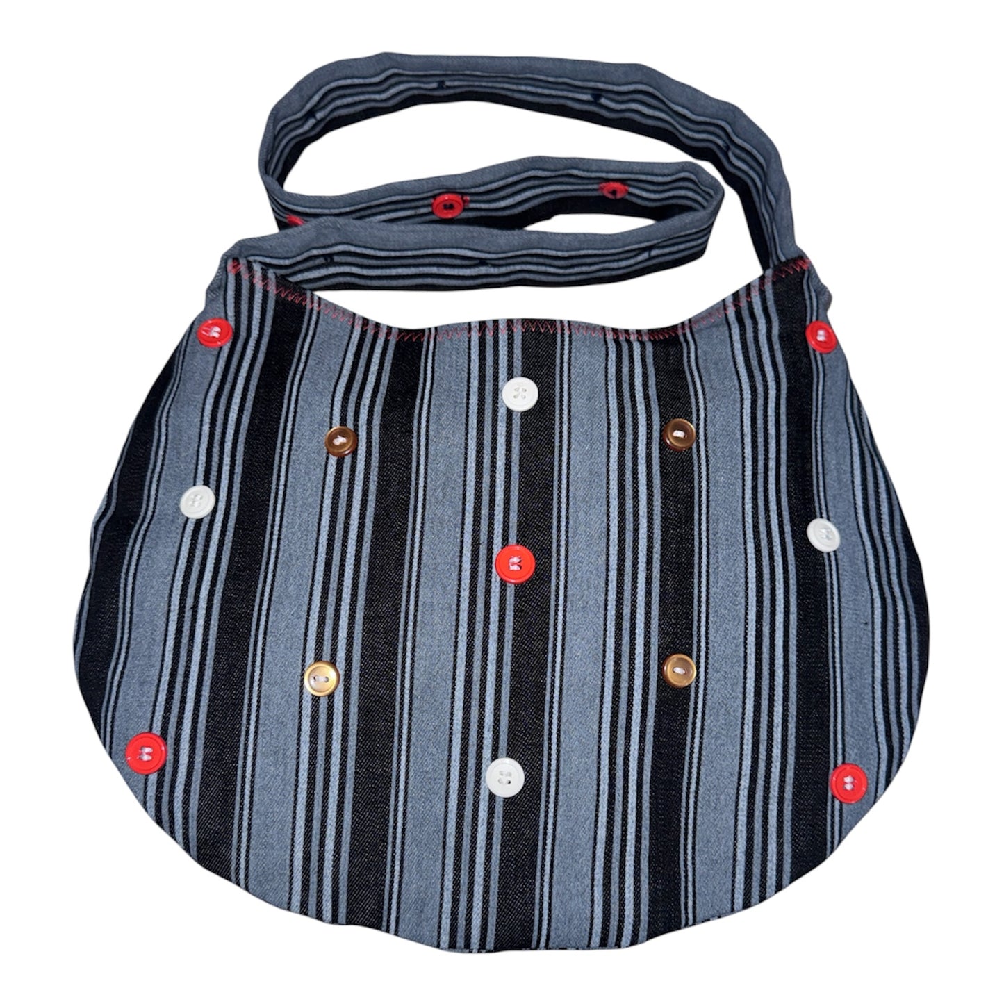 Tiger Stripe Denim Hobo Bag – Handmade One of a Kind Shoulder Bag